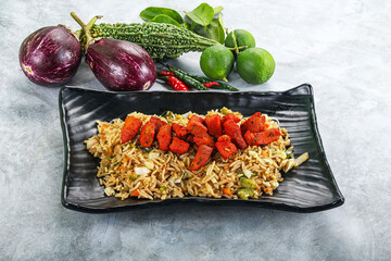 Stir fried rice with pork