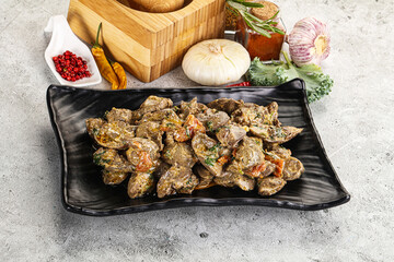 Chicken liver in cream sauce