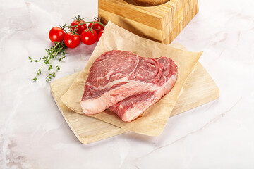 Uncooked raw beef steak for grill