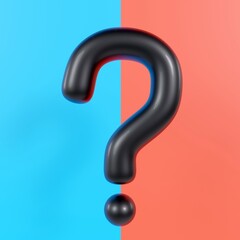 はてな　疑問　選択　イメージ画像　3Dレンダリング