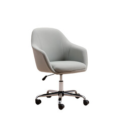 Fototapeta premium Modern Gray Office Chair with Armrests. Transparent background