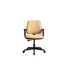 Modern Office Chair with Armrests and Comfortable Design. Transparent background