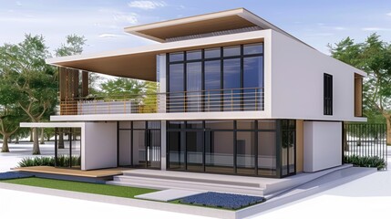 Sleek Contemporary Home Exterior with Clean Lines and Stylish Finishes