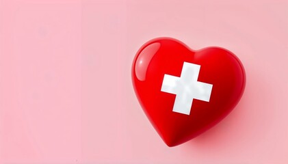 Fototapeta premium Medical Heart Symbol on Vibrant Pink Background