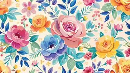 Dreamy Watercolor Floral Seamless Pattern