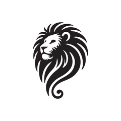 lion silhouette vector line art logo design