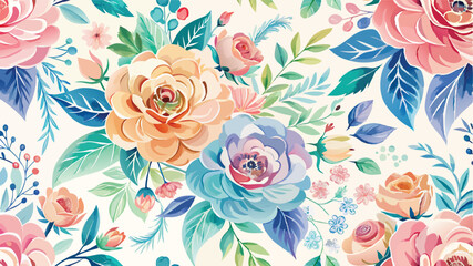 Dreamy Watercolor Floral Seamless Pattern