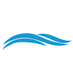 Line water wave icon. Choppy water. Vector illustration. Blue