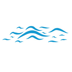 Line water wave icon. Choppy water. Vector illustration. Blue