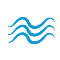 Line water wave icon. Choppy water. Vector illustration. Blue