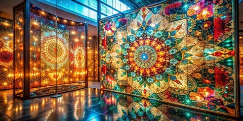 Obraz premium Glass Tapestry Lightweave Double Exposure