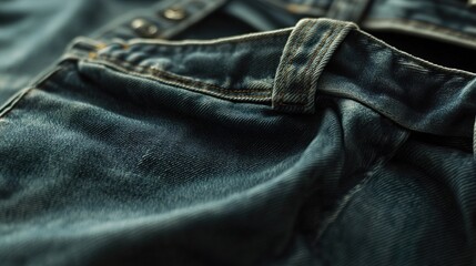 Naklejka premium Detailed Close-up of Denim Jeans Texture