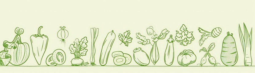 Hand Drawn Green Vegetables Illustration