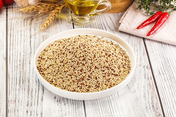 Raw dry quinoa seeds cereal