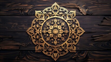 Obraz premium Photo islamic decoration background with arabic lantern crescent islamic pattern with copy space