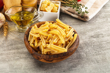 Raw dry Italian pasta - casarecce