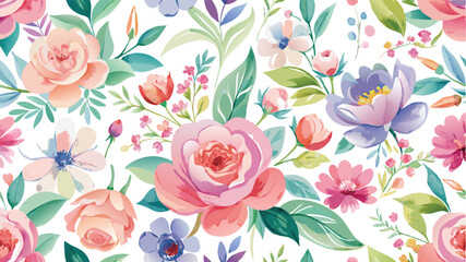 Dreamy Watercolor Floral Seamless Pattern