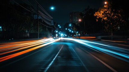Night City Lights: A Symphony of Speed and Urban Glow