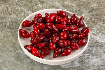 Ripe sweet juicy digberry cornel