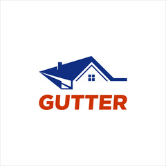 House roof gutter logo vector company design