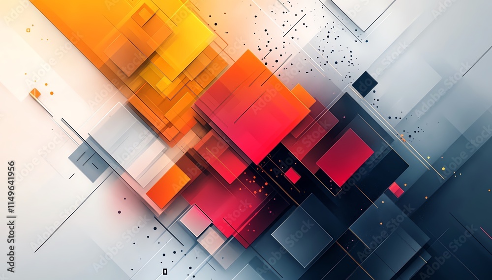 Poster A dynamic design concept background with overlapping geometric shapes, clean lines, and a harmonious color palette for a stylish, modern effect