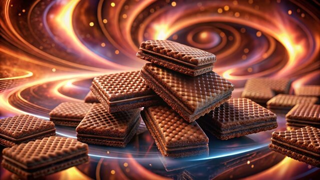 Surreal Swiss Chocolate Wafers, Double Chocolate Kagi Fret, Dreamy Dessert
