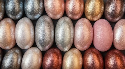 Obraz premium Glittering Easter Eggs in a Beautiful Array of Colors and Textures