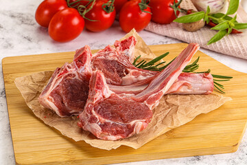 Raw Rack of Lamb for cooking