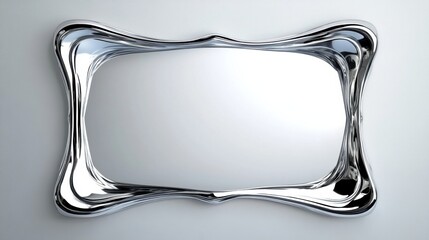 Chrome Frame with Bright White Center, a sleek and modern design element featuring a reflective chrome border and luminous white interior.