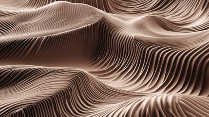 Abstract Wavy Surface with Textured Patterns in Neutral Tones
