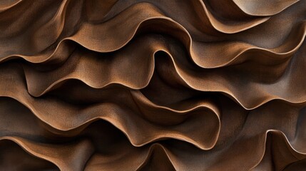 Obraz premium Abstract Texture of Wavy Brown Fabric with Smooth Flowing Lines