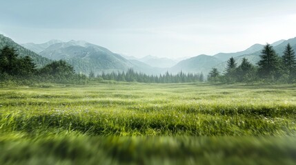 Obraz premium Serene Mountain Meadow Landscape