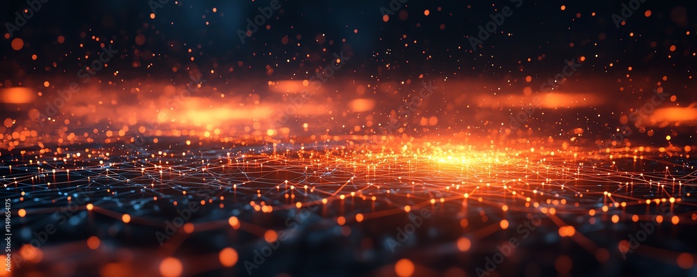 Aufkleber An abstract background representing IT security, with a glowing digital shield, interconnected nodes, and layers of protection in a cyber environment