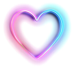 PNG Heart neon colors light.