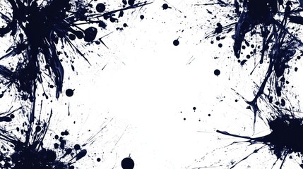 Colorful abstract splatter paint encircling a crisp white center, vibrant artistic expression in a dynamic layout.