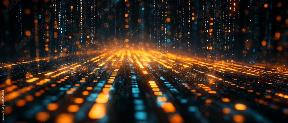 Aufkleber An abstract IT security concept, with a digital shield, binary code, and interconnected networks, symbolizing data protection and cyber defense