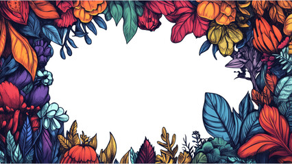 Whimsical Doodle Frame, playful hand-drawn border encircling a blank central space, ideal for creative displays or invitations