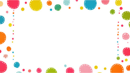 Whimsical Polka-Dot Frame, playful design featuring vibrant dots surrounding a bright white center, ideal for creative projects and displays
