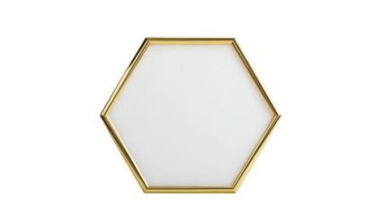 Elegant hexagon gold frame featuring a sleek white center, perfect for showcasing art or memorable moments in a stylish manner.
