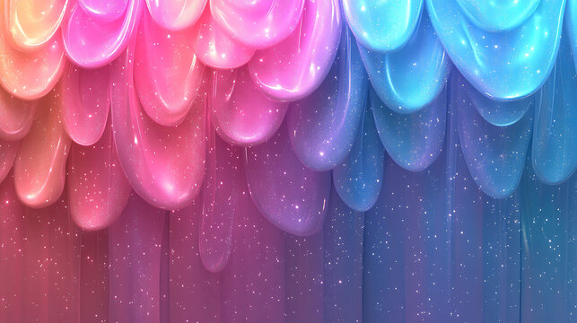 Rainbow Slime Drip: A captivating abstract texture of vibrant rainbow slime dripping and glistening with glitter, perfect for backgrounds, graphic design, and creative projects. 