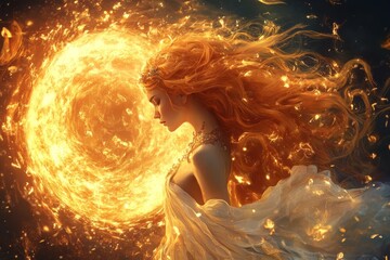 Majestic leo zodiac sign  a fantasy inspired artistic representation of the fiery lion symbol