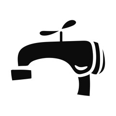 Hand-drawn silhouette of a water faucet, Simple illustration of a water faucet