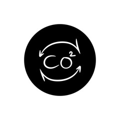 CO2 silhouette in a hand-drawn circle