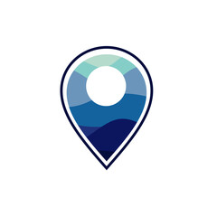 Vector Icon Pin on map. Location sign symbol. Maps signs blue gradient colors.