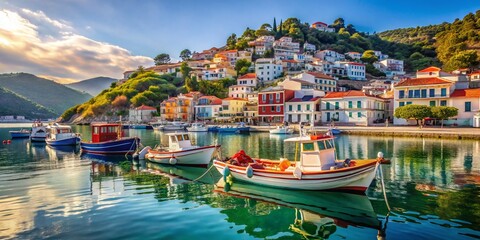 Skopelos Harbor, Greece: Traditional Fishing Boats & Aegean Sea Serenity