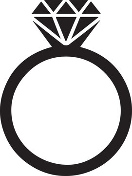 recommend clip art: Wedding Ring With Diamond silhouette icon vector