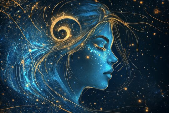 Astrology and its influence  the virgo zodiac sign symbol in a detailed raster image representation