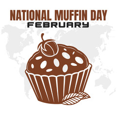 NATIONAL MUFFIN DAY social media post Vector Illustration on february