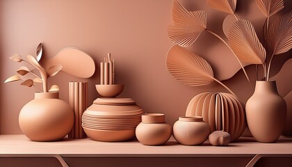 Luxury Home Interior Decor Elements in Mocha Mousse Color Scheme, colors