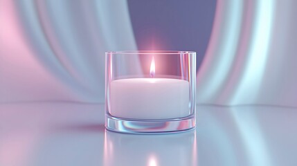 Elegant Candle in Glass Holder with Soft Glow